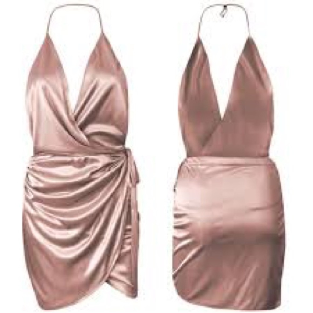 Black Oh Polly Wrap Dress